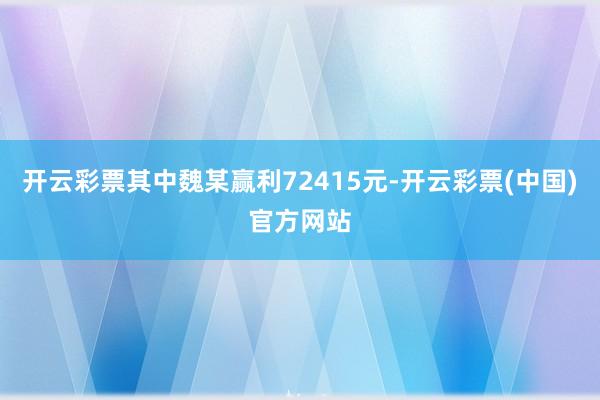 开云彩票其中魏某赢利72415元-开云彩票(中国)官方网站