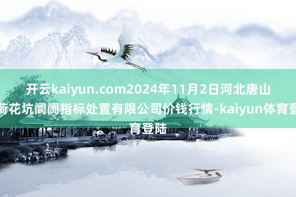 开云kaiyun.com2024年11月2日河北唐山市荷花坑阛阓指标处置有限公司价钱行情-kaiyun体育登陆