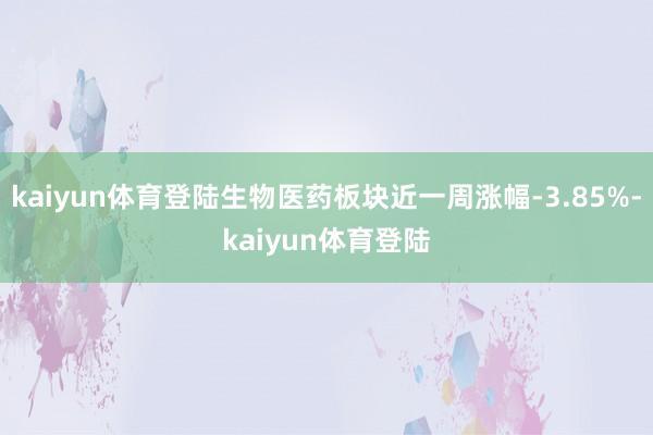 kaiyun体育登陆生物医药板块近一周涨幅-3.85%-kaiyun体育登陆