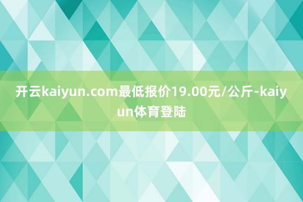 开云kaiyun.com最低报价19.00元/公斤-kaiyun体育登陆