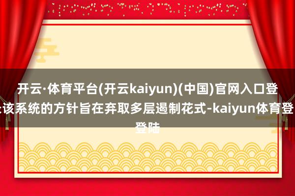 开云·体育平台(开云kaiyun)(中国)官网入口登录该系统的方针旨在弃取多层遏制花式-kaiyun体育登陆