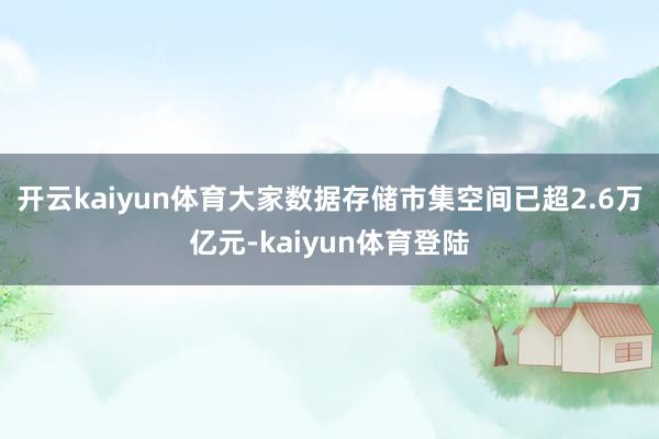 开云kaiyun体育大家数据存储市集空间已超2.6万亿元-kaiyun体育登陆