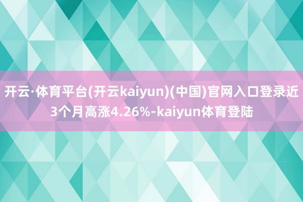 开云·体育平台(开云kaiyun)(中国)官网入口登录近3个月高涨4.26%-kaiyun体育登陆