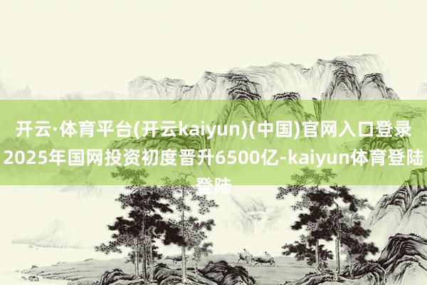 开云·体育平台(开云kaiyun)(中国)官网入口登录2025年国网投资初度晋升6500亿-kaiyun体育登陆